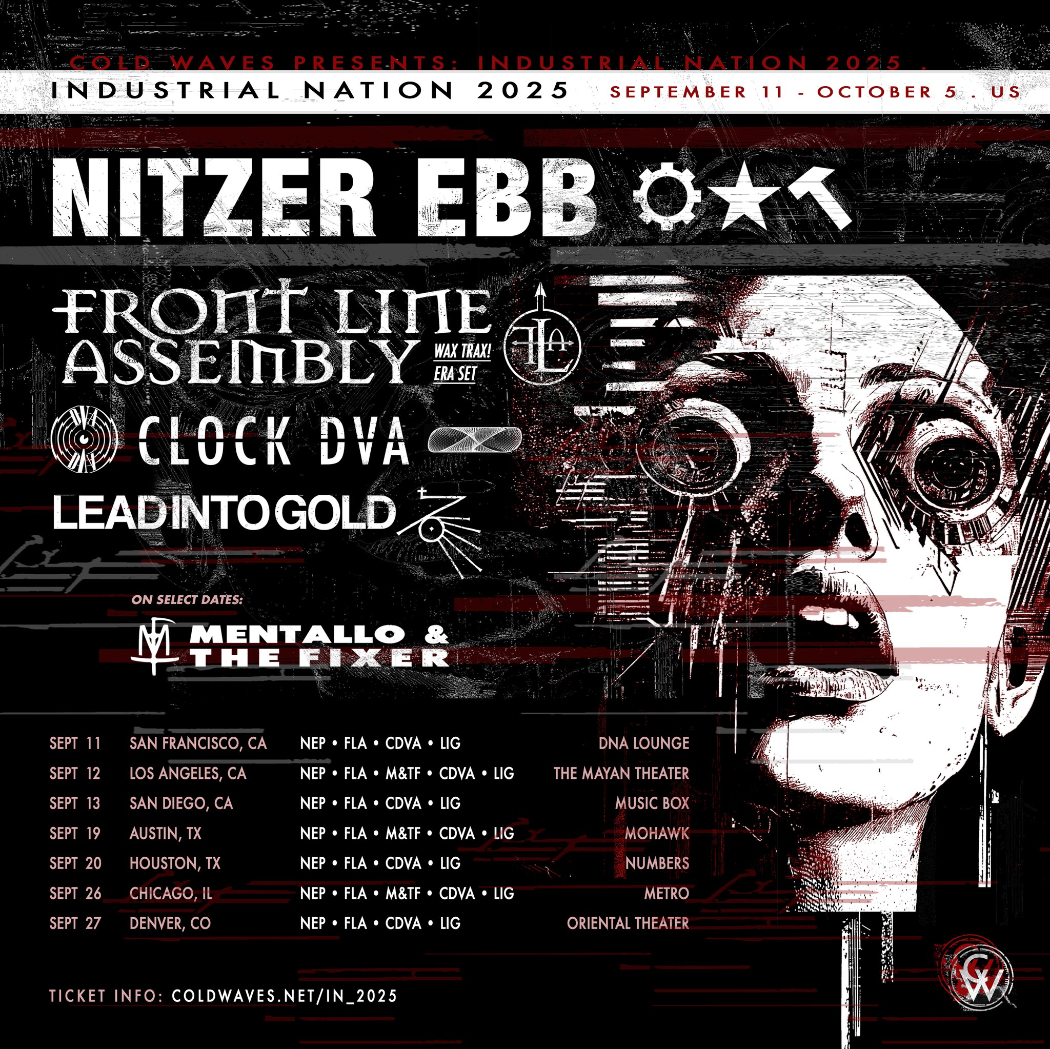 Nitzer Ebb Cold Waves Presents: Industrial Nation Tour Poster 2025