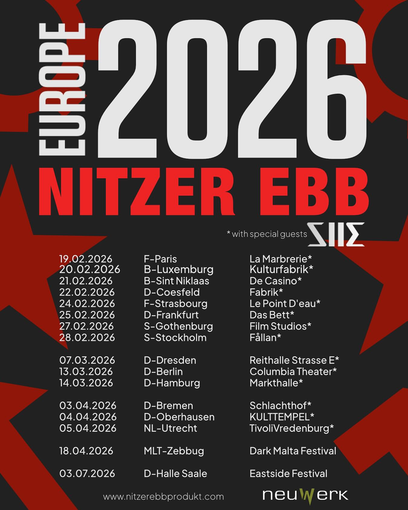 Nitzer Ebb Tour Poster 2026